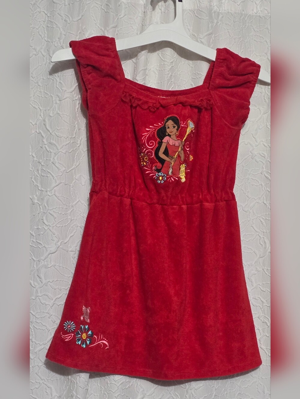 Red Girls Disney Collection Princess Elena of Avalor Terry Cloth Dress Sz 7/8